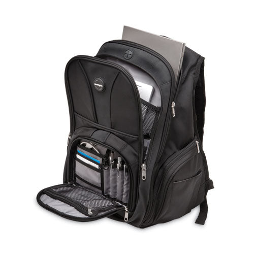 Image of Kensington® Contour Laptop Backpack, Fits Devices Up to 17", Ballistic Nylon, 15.75 x 9 x 19.5, Black