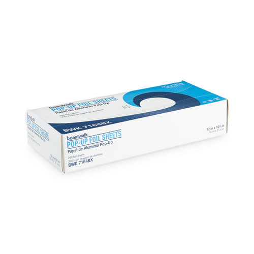 Image of Boardwalk® Standard Duty Aluminum Foil Pop-Up Sheets, 63 Gauge, 12 x 10.75, 200/Box, 12 Boxes/Carton