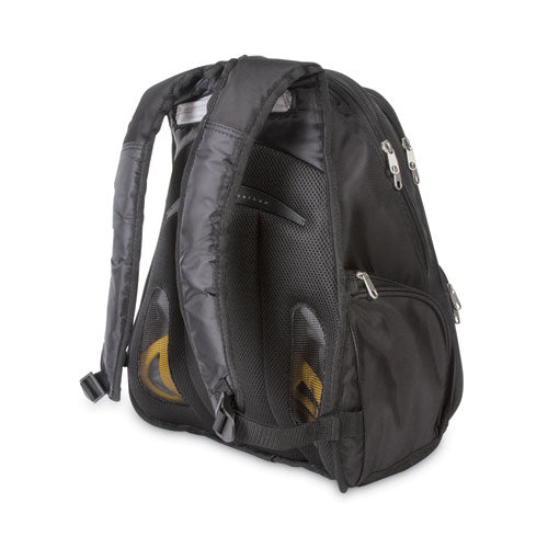 Image of Kensington® Contour Laptop Backpack, Fits Devices Up to 17", Ballistic Nylon, 15.75 x 9 x 19.5, Black