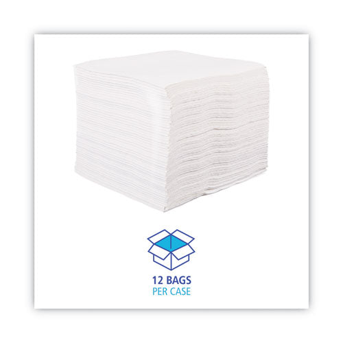 Image of Boardwalk® DRC Wipers, 12 x 13, White, 90 Bag, 12 Bags/Carton