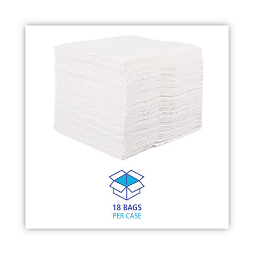 Image of Boardwalk® DRC Wipers, 12 x 13, White, 56 Bag, 18 Bags/Carton