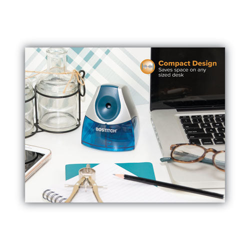 Image of Bostitch® Personal Electric Pencil Sharpener, Ac-Powered, 4.25 X 8.4 X 4, Blue