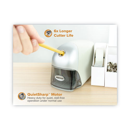 Image of Bostitch® Quietsharp Executive Electric Pencil Sharpener, Ac-Powered, 4 X 7.5 X 5, Gray