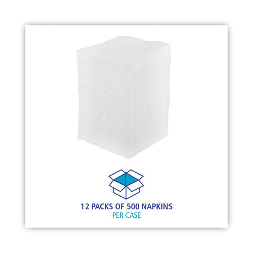 Image of Boardwalk® 1/4-Fold Lunch Napkins, 1-Ply, 11.8" x 11.2", White, 6,000/Carton