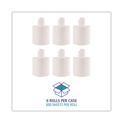 Image of Boardwalk® Center-Pull Roll Towels, 2-Ply, 7.6 x 8.9, White, 600/Roll, 6/Carton