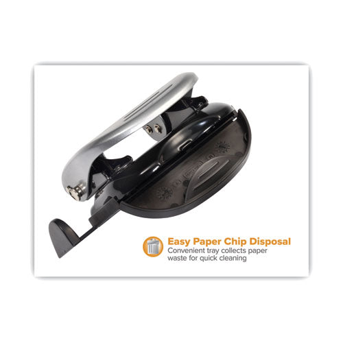 Image of Bostitch® 20-Sheet Ez Squeeze Two-Hole Punch, 9/32" Holes, Black/silver