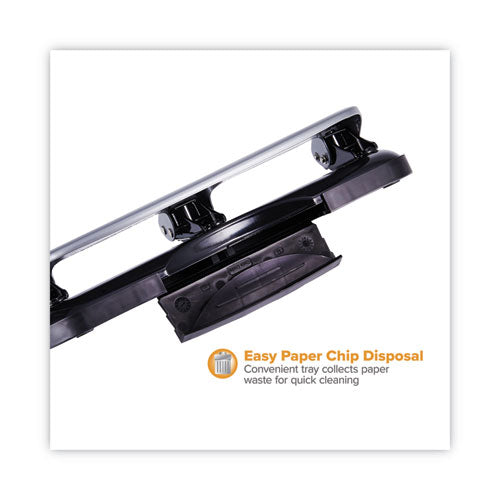 Image of Bostitch® 20-Sheet Ez Squeeze Three-Hole Punch, 9/32" Holes, Black/silver