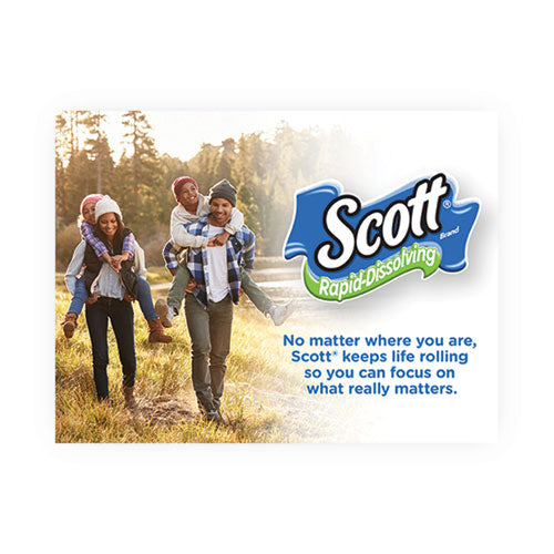 Image of Scott® Rapid-Dissolving Toilet Paper, Bath Tissue, Septic Safe, 1-Ply, White, 231 Sheets/roll, 4/rolls/pack, 12 Packs/carton