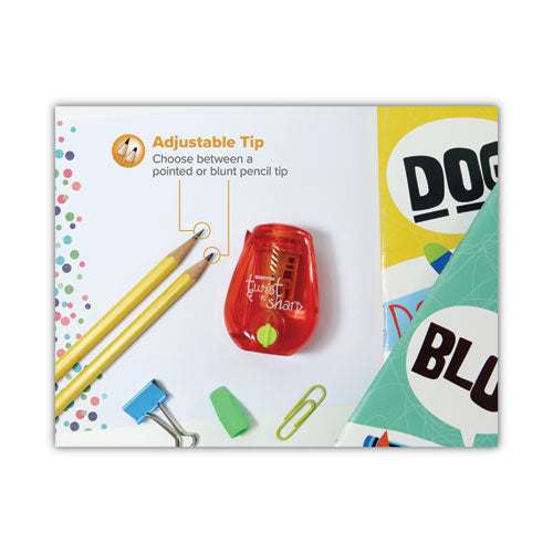 Image of Bostitch® Twist-N-Sharp Pencil Sharpener, One-Hole, 3.5 X 1.25 X 5.5, Randomly Assorted Colors, 6/pack