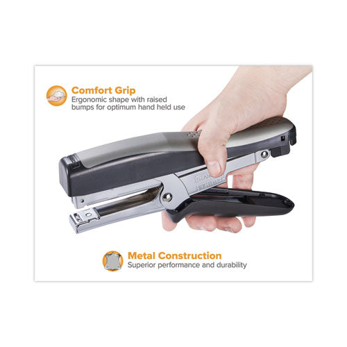 Image of Bostitch® Standard Plier Stapler, 20-Sheet Capacity, 0.25" Staples, 2.5" Throat, Black/gray