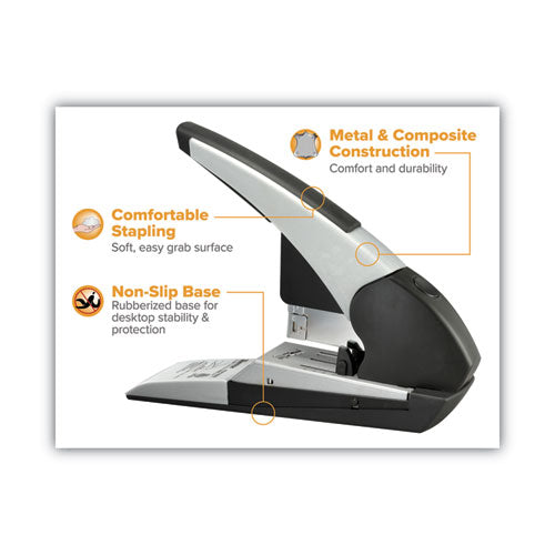 Image of Bostitch® Auto 180 Xtreme Duty Automatic Stapler, 180-Sheet Capacity, Silver/black