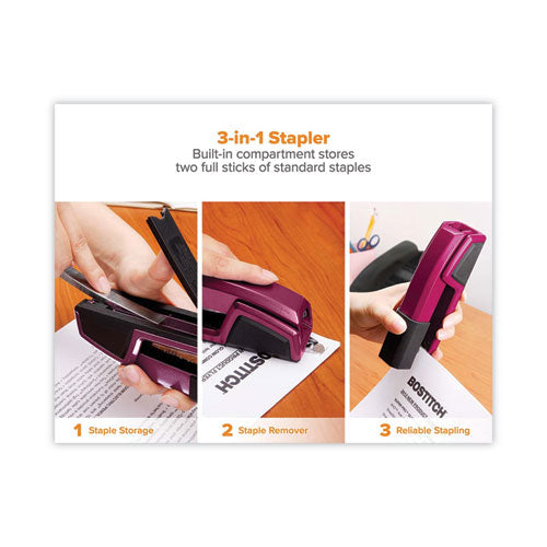 Image of Bostitch® Epic Stapler, 25-Sheet Capacity, Magenta