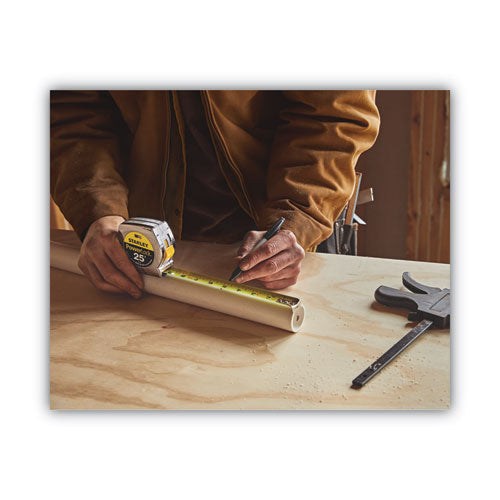 Image of Stanley® Powerlock II Power Return Rule, 1" x 25 ft, Chrome/Yellow