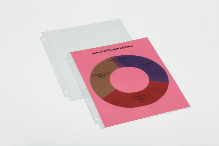 Image of Skilcraft Transparent Recycled Document Protectors, 3 Hole Punched