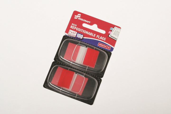Image of Self-Stick Repositionable Flags, 1" x 1.75", Red