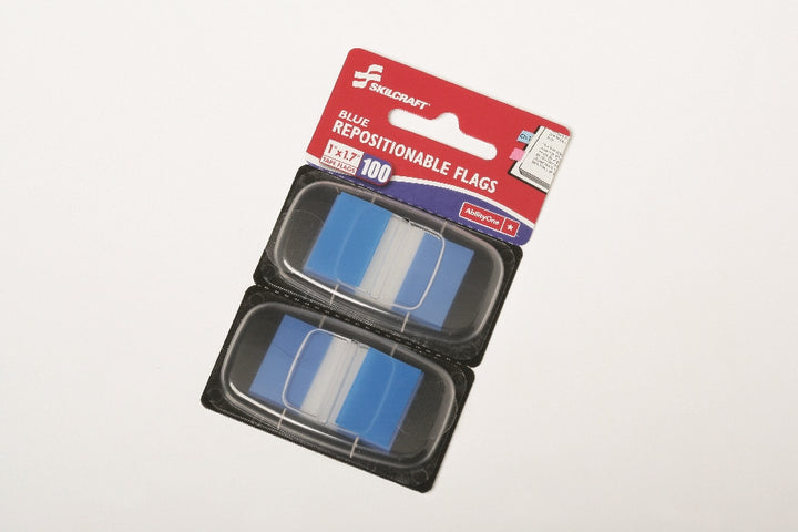Image of Self-Stick Repositionable Flags, 1" x 1.75", Blue