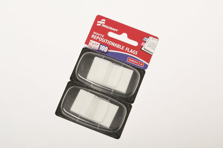 Image of Self-Stick Repositionable Flags, 1" x 1.75", White