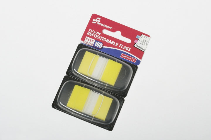 Image of Self-Stick Repositionable Flags, 1" x 1.75", Yellow