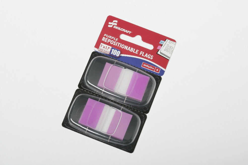 Image of Self-Stick Repositionable Flags, 1" x 1.75", Purple