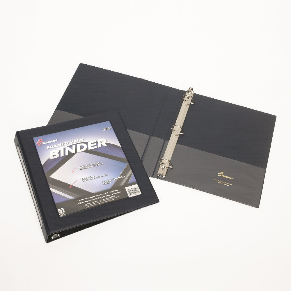 Image of Framed Slant-D Ring View Binder, Navy Blue, 1-1/2" Capacity