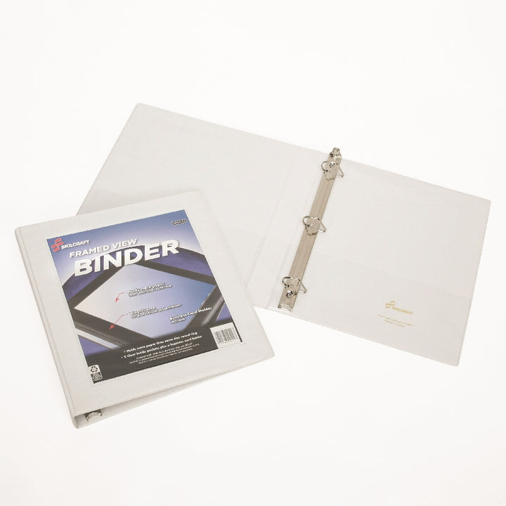 Image of Framed Slant-D Ring View Binder, White, 1/2" Capacity