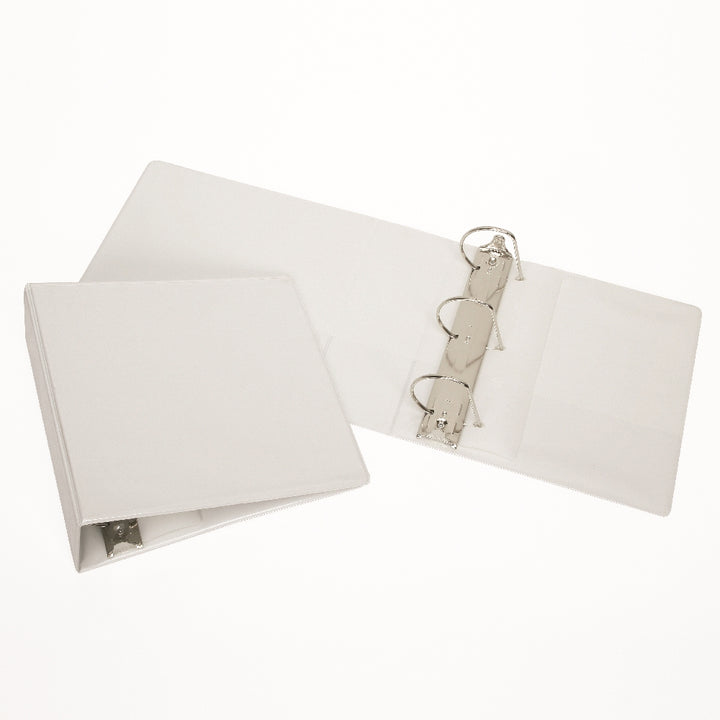 Image of Slant-D Ring Binder, w/Clear Overlay, 4", White