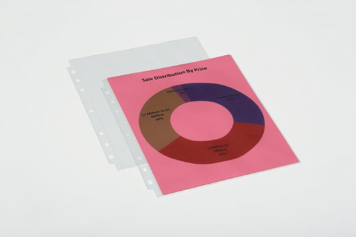 Image of Skilcraft Transparent Recycled Document Protectors, 7 Hole Punched