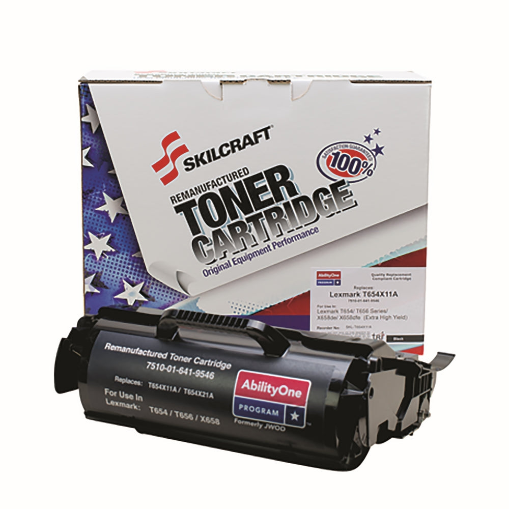 Image of Remanufactured Extra High Yield Toner Cartridge for Lexmark T654/T656/X654/X656/X658, Page Yield 36k, Black