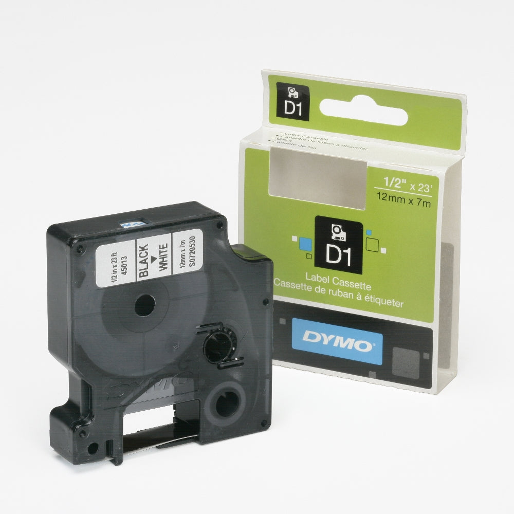 Image of Dymo/Skilcraft Standard Label Cassette, 1/2" x 24', Black on White