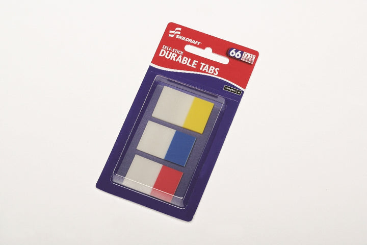 Image of Skilcraft Self-Stick Dura Tabs, 1", Assorted Colors