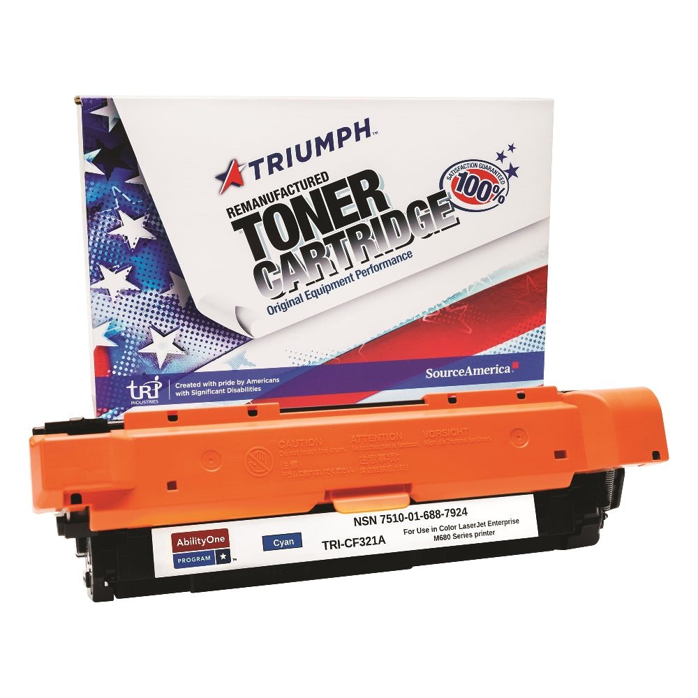 Image of Remanufactured Toner Cartridge for HP CF321A (HP 653A), Page Yield 16.5k, Cyan