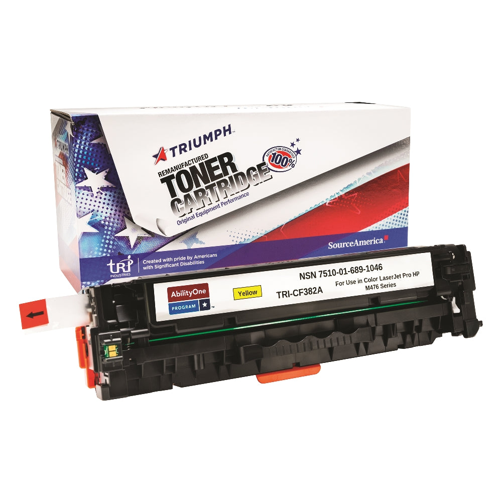 Image of Remanufactured Toner Cartridge for HP CF382A (HP 312A), Page Yield 2.7k, Yellow