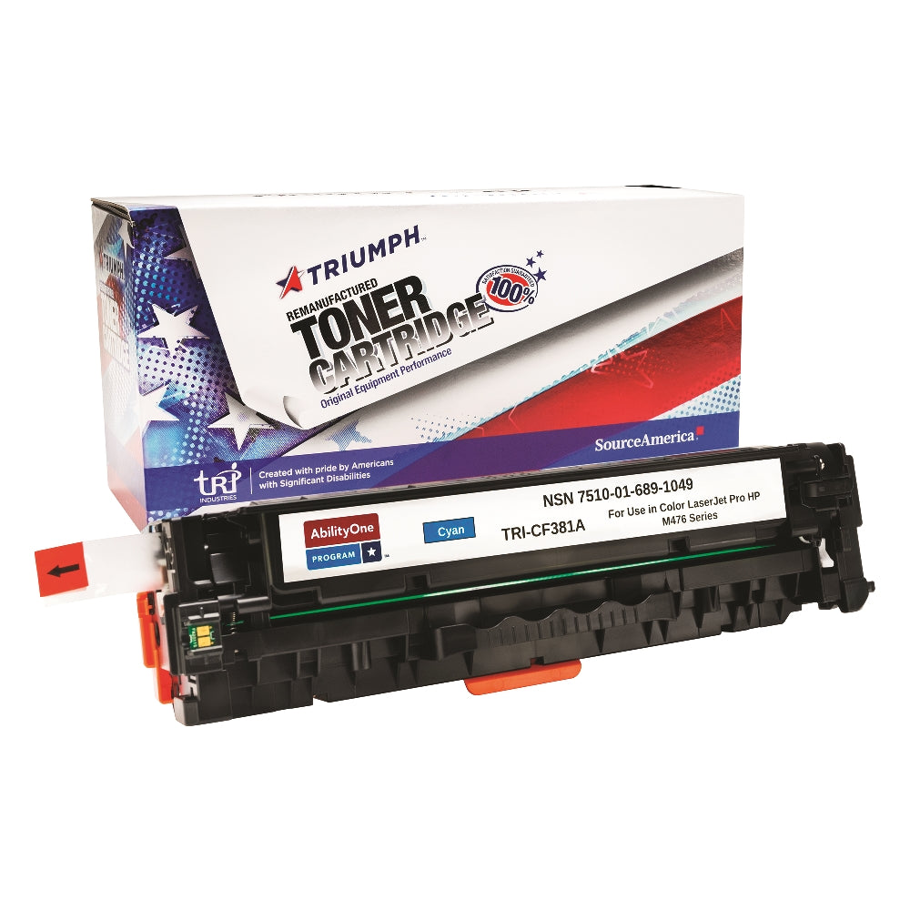 Image of Remanufactured Toner Cartridge for HP CF381A (HP 312A), Page Yield 2.7k, Cyan