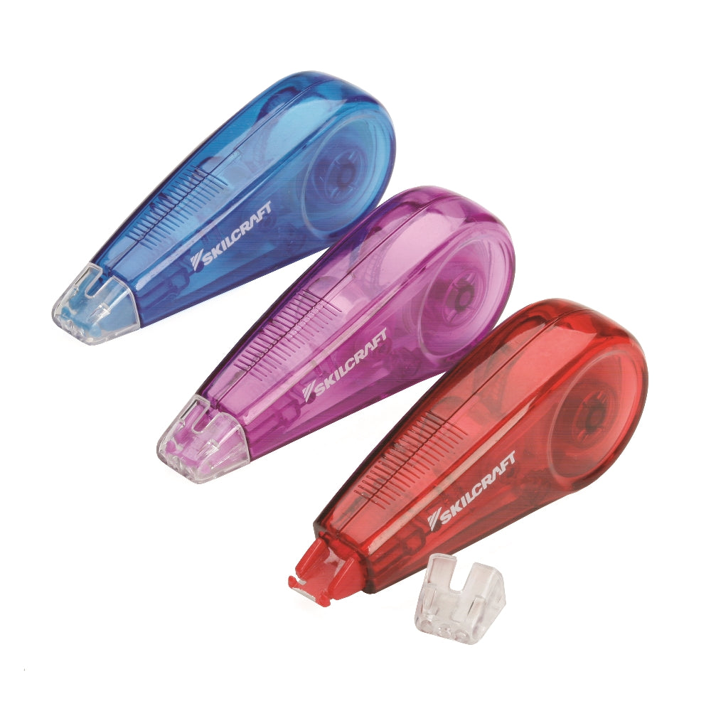 Image of Correction Tape, Non-Refillable, Mini-Dispenser, Pack of 3