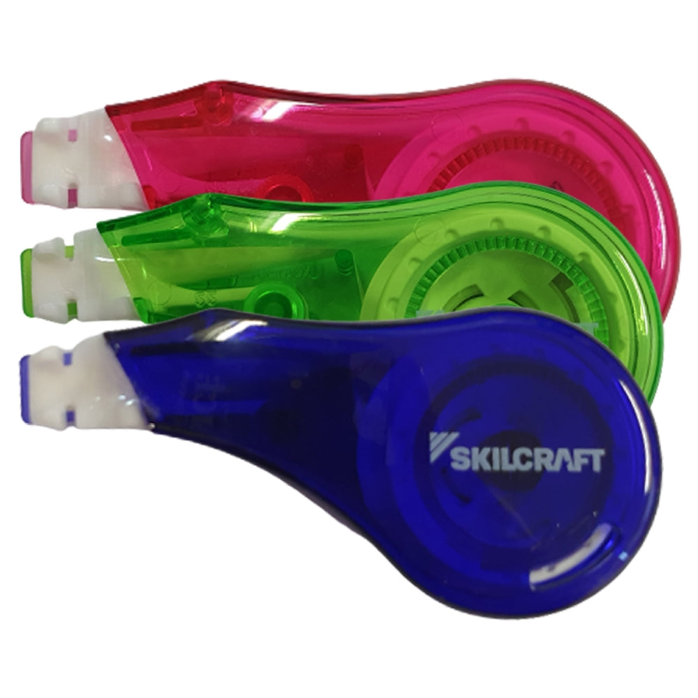Image of Correction Tape, Non-Refillable, Recycled Mini-Dispenser, Pack of 3