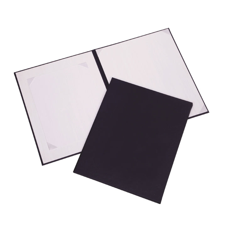 Image of Awards Certificate Binder, Satin Finish, Without Seal, 11.5" x 14.5", Navy Blue