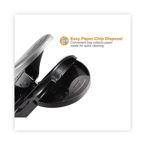 Image of Bostitch® 40-Sheet Ez Squeeze Two-Hole Punch, 9/32" Holes, Black/silver