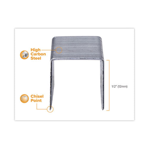 Image of Bostitch® Heavy-Duty Premium Staples, 0.5" Leg, 0.5" Crown, Steel, 1,000/box