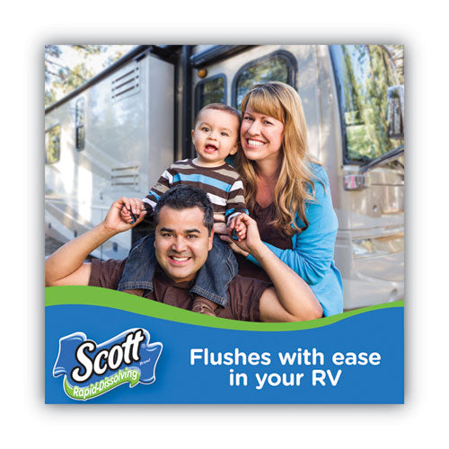 Image of Scott® Rapid-Dissolving Toilet Paper, Bath Tissue, Septic Safe, 1-Ply, White, 231 Sheets/roll, 4/rolls/pack, 12 Packs/carton