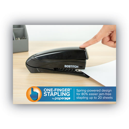 Image of Bostitch® Inspire Spring-Powered Full-Strip Stapler, 20-Sheet Capacity, Black