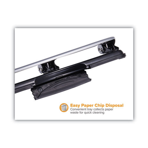 Image of Bostitch® 12-Sheet Ez Squeeze Three-Hole Punch, 9/32" Holes, Black/silver