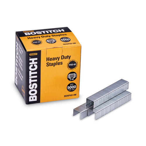 Image of Bostitch® Heavy-Duty Premium Staples, 0.38" Leg, 0.5" Crown, Steel, 5,000/box