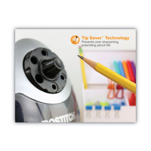 Image of Bostitch® Super Pro 6 Commercial Electric Pencil Sharpener, Ac-Powered, 6.13 X 10.69 X 9, Gray/black