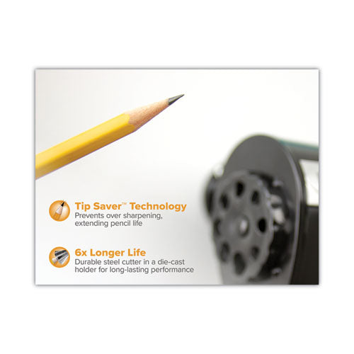 Image of Bostitch® Metal Manual Pencil Sharpener, Manually-Powered, 5.44" x 2.69" x 4.33", Black