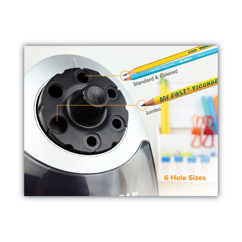Image of Bostitch® Super Pro 6 Commercial Electric Pencil Sharpener, Ac-Powered, 6.13 X 10.69 X 9, Gray/black