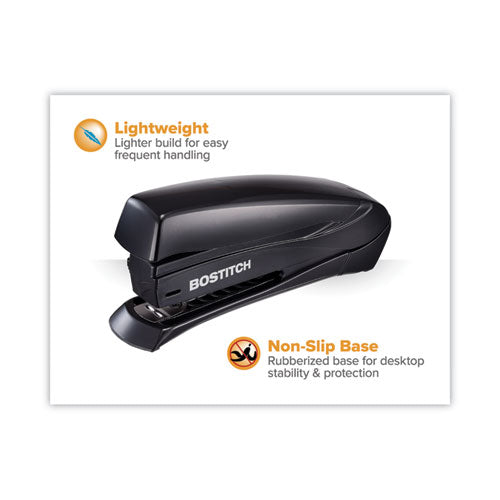 Image of Bostitch® Inspire Spring-Powered Full-Strip Stapler, 20-Sheet Capacity, Black