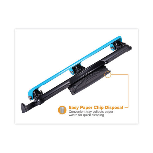 Image of Bostitch® 12-Sheet Ez Squeeze Three-Hole Punch, 9/32" Holes, Blue/black