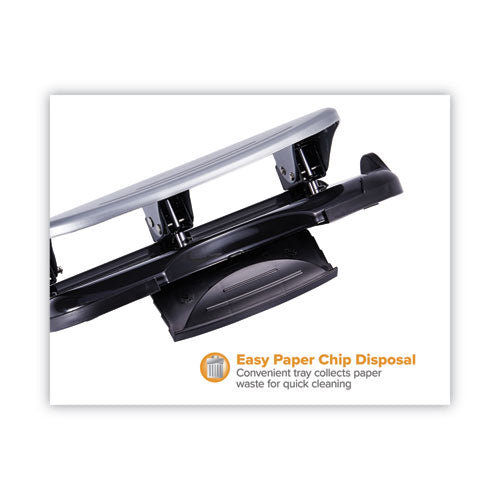 Image of Bostitch® 40-Sheet Ez Squeeze Three-Hole Punch, 9/32" Holes, Black/silver