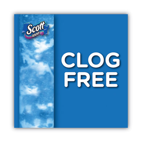 Image of Scott® 1000 Bathroom Tissue, Septic Safe, 1-Ply, White, 1,000 Sheet/Roll, 20/Pack