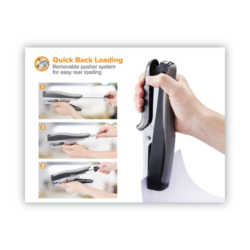 Image of Bostitch® Standard Plier Stapler, 20-Sheet Capacity, 0.25" Staples, 2.5" Throat, Black/gray